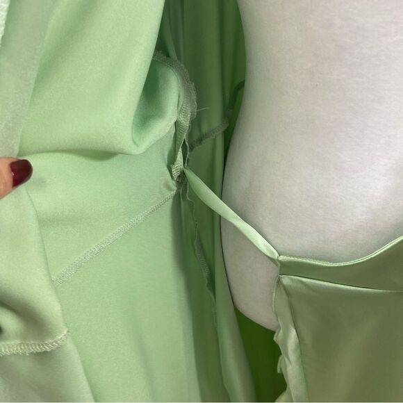 Ladies Flounce London long sleeve wrap maxi dress in light khaki Size 18 - Picture 11 of 14